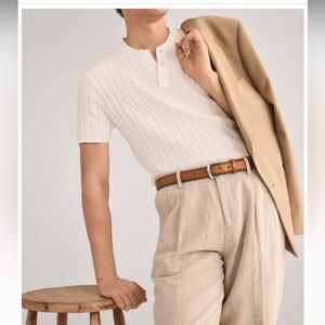 Cole Haan Silver and Brown Belt